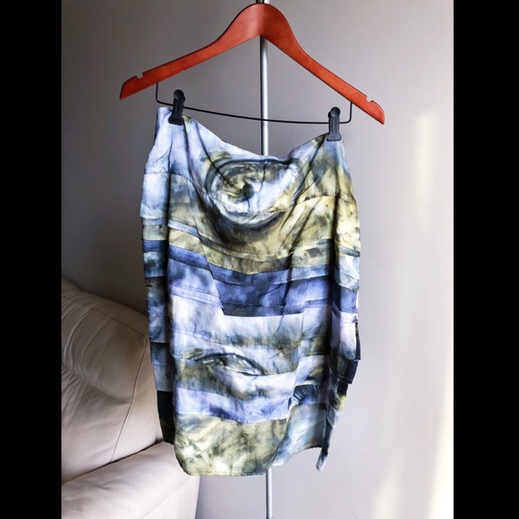 NWT Green Blue Grey Pattern Skirt and Top Set - Picture 3 of 4